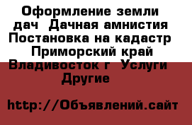 Оформление земли, дач. Дачная амнистия. Постановка на кадастр - Приморский край, Владивосток г. Услуги » Другие   